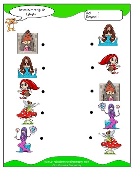 Simetrisi ile Eşleştir Çalışma Sayfaları